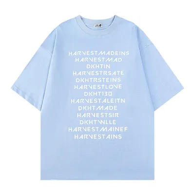 Letter Starry Printed Short Sleeve Men