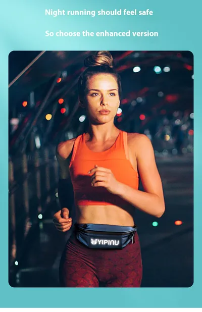 Outdoor Sports Waist Bag Waterproof Personal Reflective Crossbody