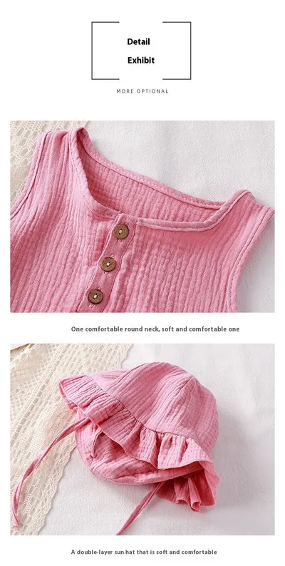 Baby Vest Short Sleeve Rompers New Cotton Double-layer Gauze