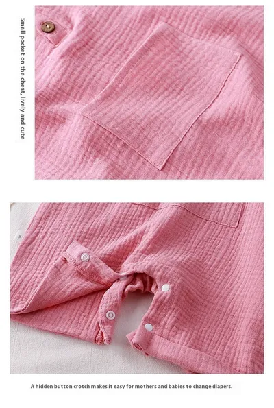 Baby Vest Short Sleeve Rompers New Cotton Double-layer Gauze