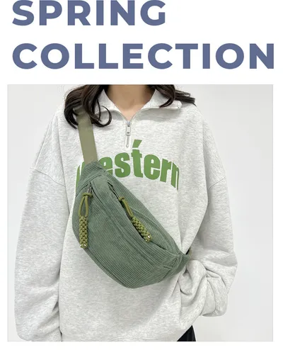 Women's Leisure Corduroy Lazy Corduroy Waist Bag