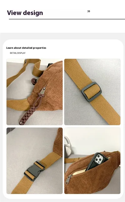 Women's Leisure Corduroy Lazy Corduroy Waist Bag