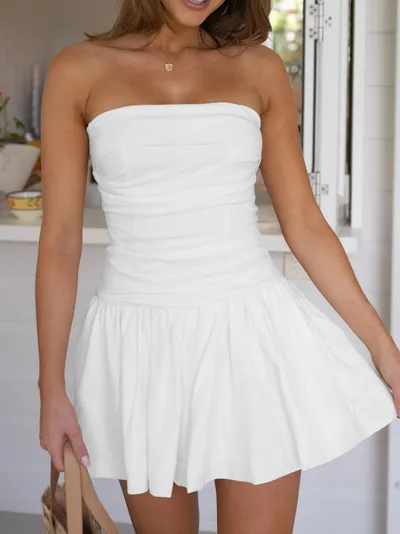 Women's Clothing Tube Top Short Skirt Fashion Waist-controlled Dress
