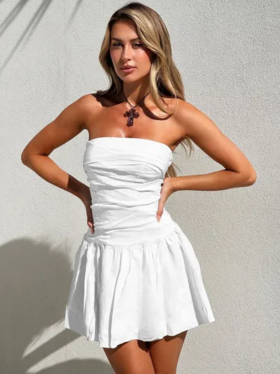 Women's Clothing Tube Top Short Skirt Fashion Waist-controlled Dress