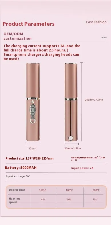 Wireless Charging Portable Hair Straighter