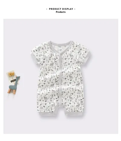 Bamboo Fiber Baby Jumpsuit Short Sleeve Thin Onesie