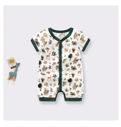 Bamboo Fiber Baby Jumpsuit Short Sleeve Thin Onesie