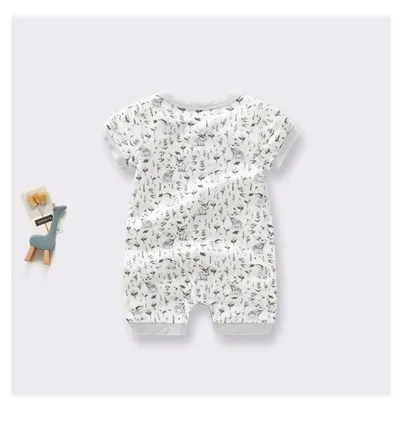 Bamboo Fiber Baby Jumpsuit Short Sleeve Thin Onesie