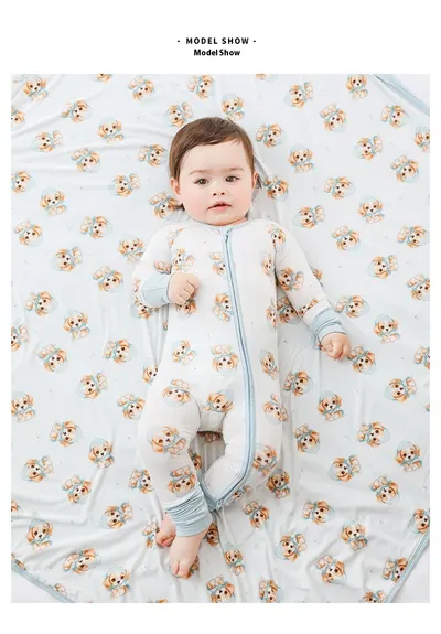 Bamboo Fiber Clothes For Babies Long Sleeve Zipper Baby Jumpsuits