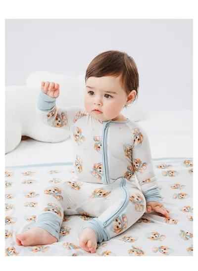Bamboo Fiber Clothes For Babies Long Sleeve Zipper Baby Jumpsuits