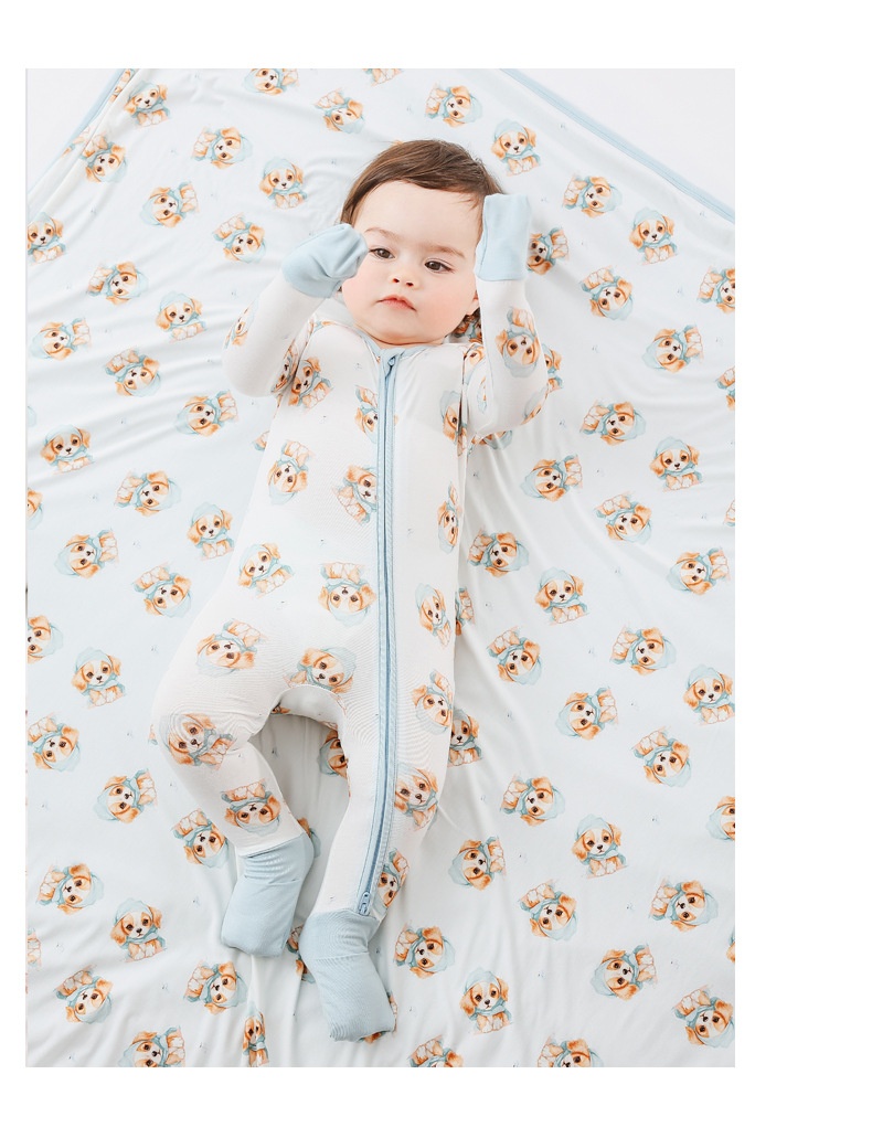 Bamboo Fiber Clothes For Babies Long Sleeve Zipper Baby Jumpsuits