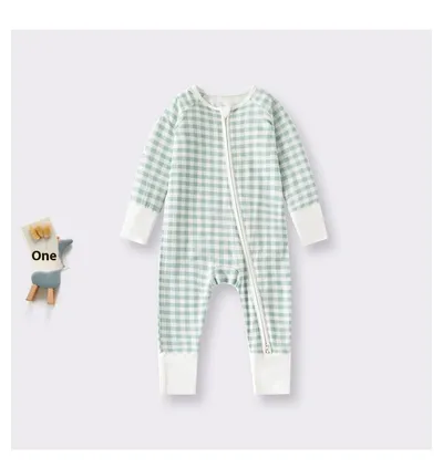 Bamboo Fiber Clothes For Babies Long Sleeve Zipper Baby Jumpsuits