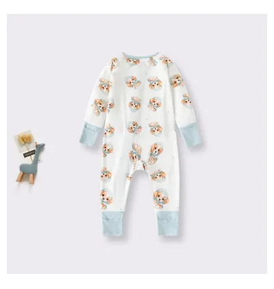 Bamboo Fiber Clothes For Babies Long Sleeve Zipper Baby Jumpsuits