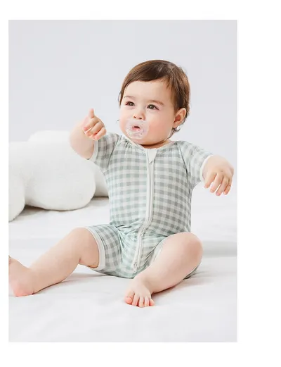 Bamboo Fiber Baby Jumpsuit Short Sleeve Thin Romper