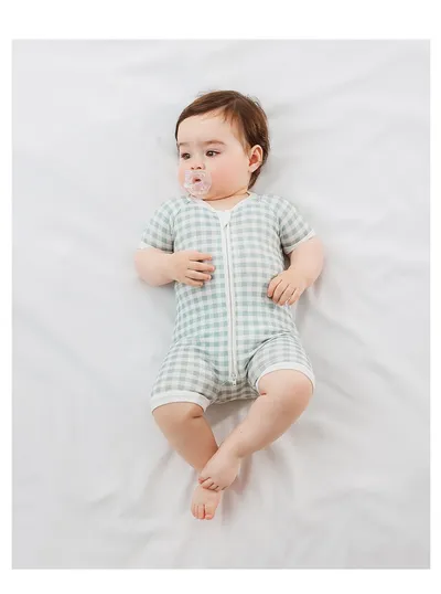 Bamboo Fiber Baby Jumpsuit Short Sleeve Thin Romper