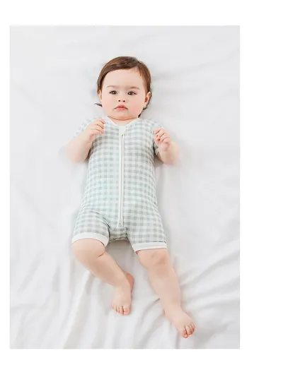 Bamboo Fiber Baby Jumpsuit Short Sleeve Thin Romper