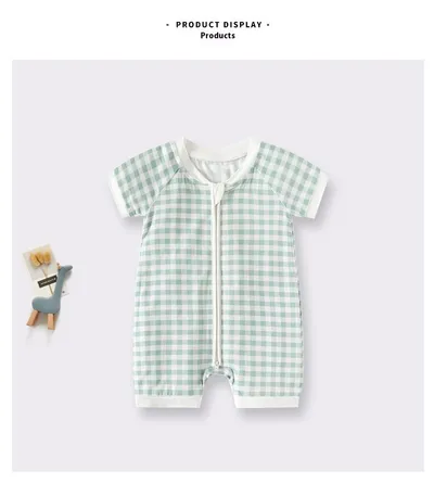 Bamboo Fiber Baby Jumpsuit Short Sleeve Thin Romper