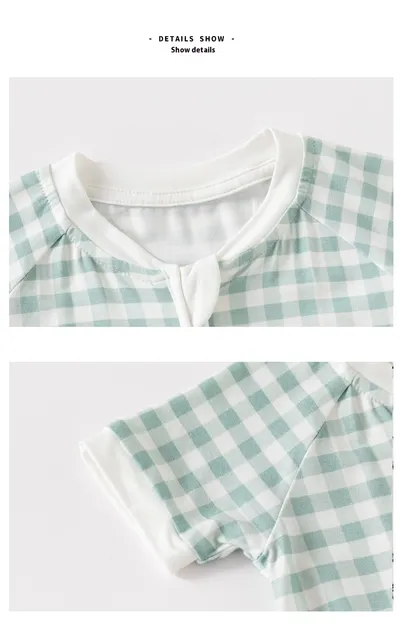 Bamboo Fiber Baby Jumpsuit Short Sleeve Thin Romper