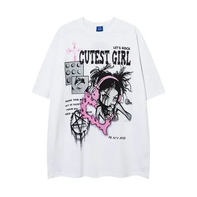 Cartoon Animation Printed Short Sleeve Men