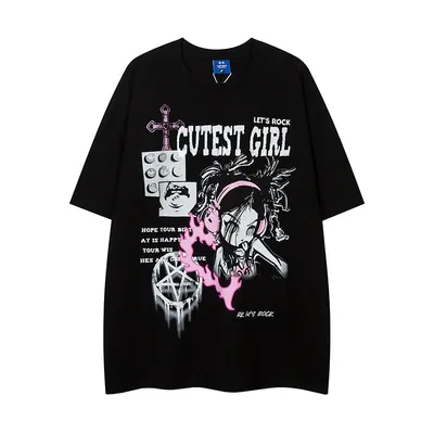 Cartoon Animation Printed Short Sleeve Men