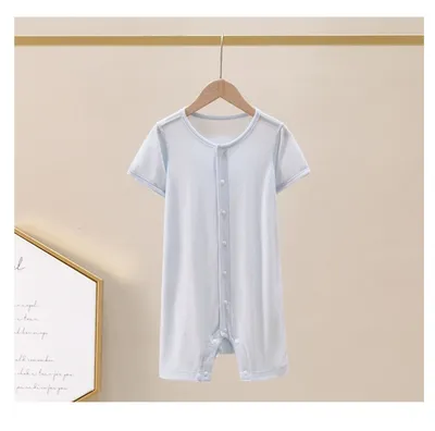 Bamboo Fiber Clothes For Babies Thin Baby Short Sleeve Jumpsuit