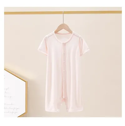 Bamboo Fiber Clothes For Babies Thin Baby Short Sleeve Jumpsuit