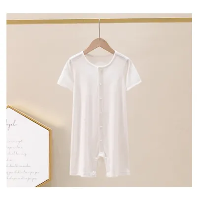 Bamboo Fiber Clothes For Babies Thin Baby Short Sleeve Jumpsuit