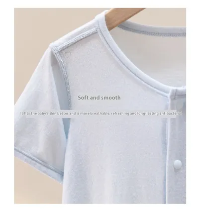 Bamboo Fiber Clothes For Babies Thin Baby Short Sleeve Jumpsuit