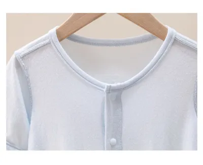 Bamboo Fiber Clothes For Babies Thin Baby Short Sleeve Jumpsuit