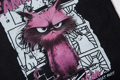 Fashion Cartoon Print Short Sleeve Men