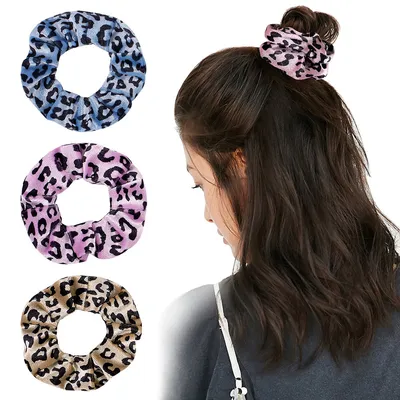 Leopard Flannel Large Intestine Hair Tie