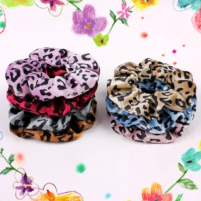 Leopard Flannel Large Intestine Hair Tie