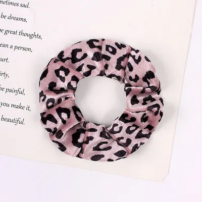 Leopard Flannel Large Intestine Hair Tie