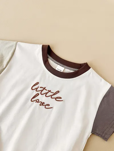 Baby Round Neck Letter Embroidery Casual Cute Jumpsuit
