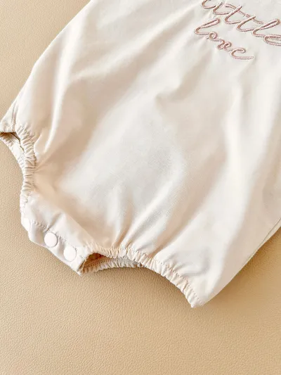 Baby Round Neck Letter Embroidery Casual Cute Jumpsuit