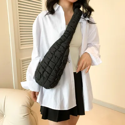 Casual Chest Bag Women's Down Cotton-padded Shoulder Messenger Bag