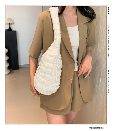 Casual Chest Bag Women's Down Cotton-padded Shoulder Messenger Bag