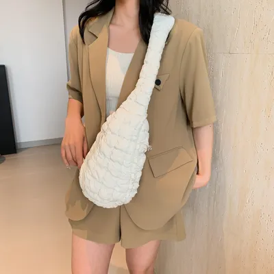 Casual Chest Bag Women's Down Cotton-padded Shoulder Messenger Bag