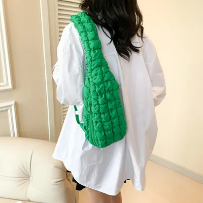 Casual Chest Bag Women's Down Cotton-padded Shoulder Messenger Bag