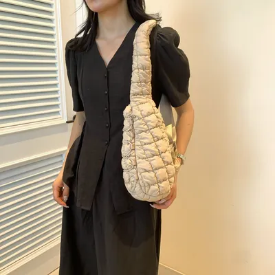 Casual Chest Bag Women's Down Cotton-padded Shoulder Messenger Bag