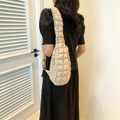 Casual Chest Bag Women's Down Cotton-padded Shoulder Messenger Bag