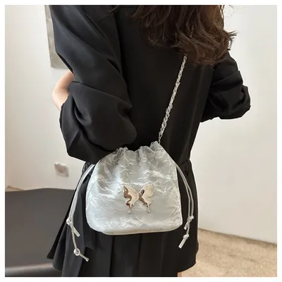 Chain Small Bag Female Butterfly Crossbody Single Shoulder Bucket Bag