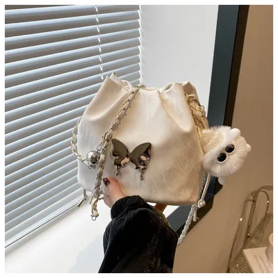 Chain Small Bag Female Butterfly Crossbody Single Shoulder Bucket Bag