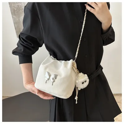 Chain Small Bag Female Butterfly Crossbody Single Shoulder Bucket Bag
