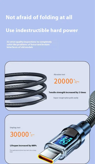 Typec Fully Compatible With Digital Display Super Fast Charge Data Cable
