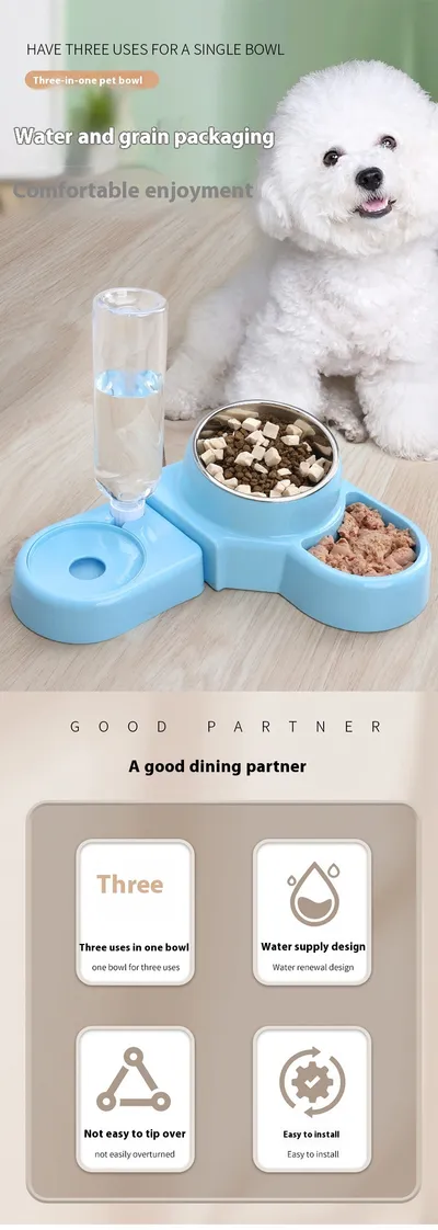 Plastic Bowl For Cat Removable Automatic Water Feeder