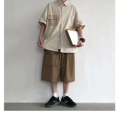 Japanese Retro Simple Casual Shorts Men