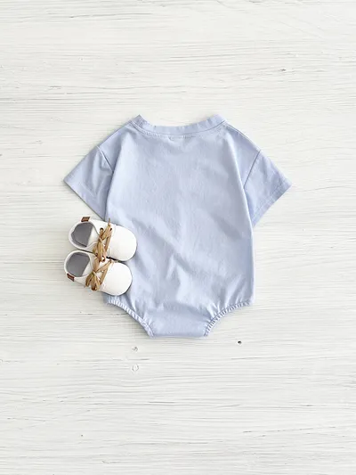 Baby Cute Jumpsuit Comfortable Crew Neck Casual Triangle Jumpsuit