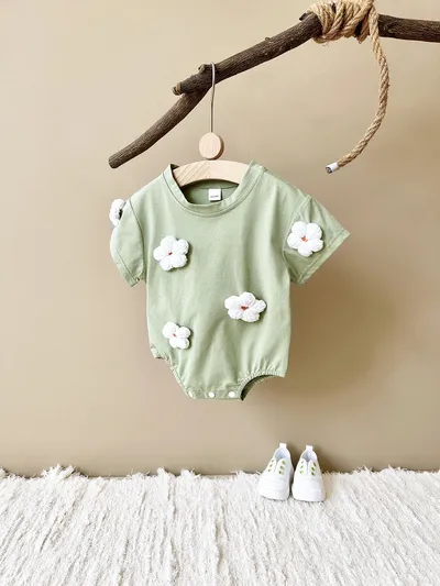 Baby Cute Jumpsuit Comfortable Crew Neck Casual Triangle Jumpsuit