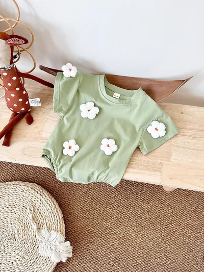 Baby Cute Jumpsuit Comfortable Crew Neck Casual Triangle Jumpsuit